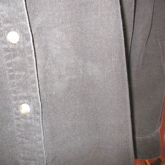 Vtg Black Corduroy Tunic Top Womens Size S Embroidered Cats Button Up 90s Y2K - Picture 6 of 10
